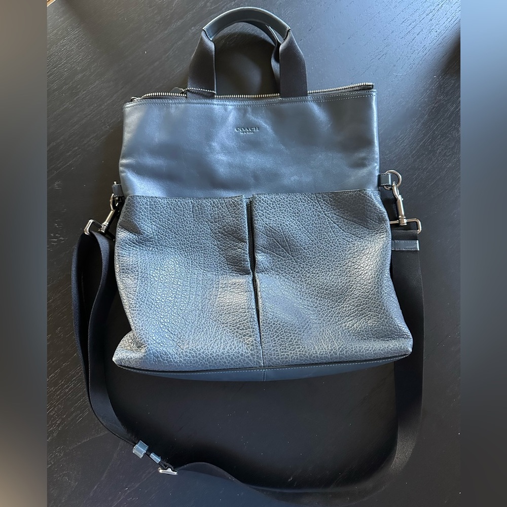 Coach Navy Leather Tote